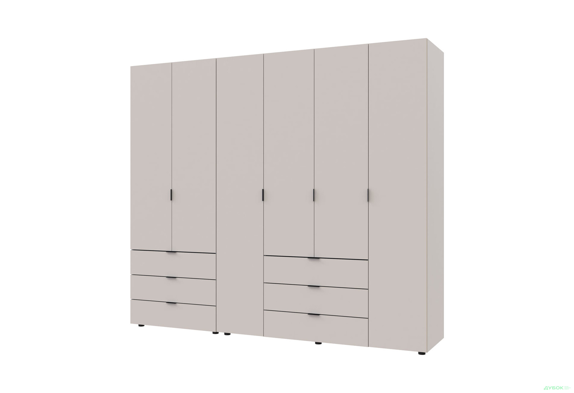 Изображение 1 - Шкаф Doros Гелар 2+4 ДСП 6-дверный с 6 ящиками 233 см Кашемир