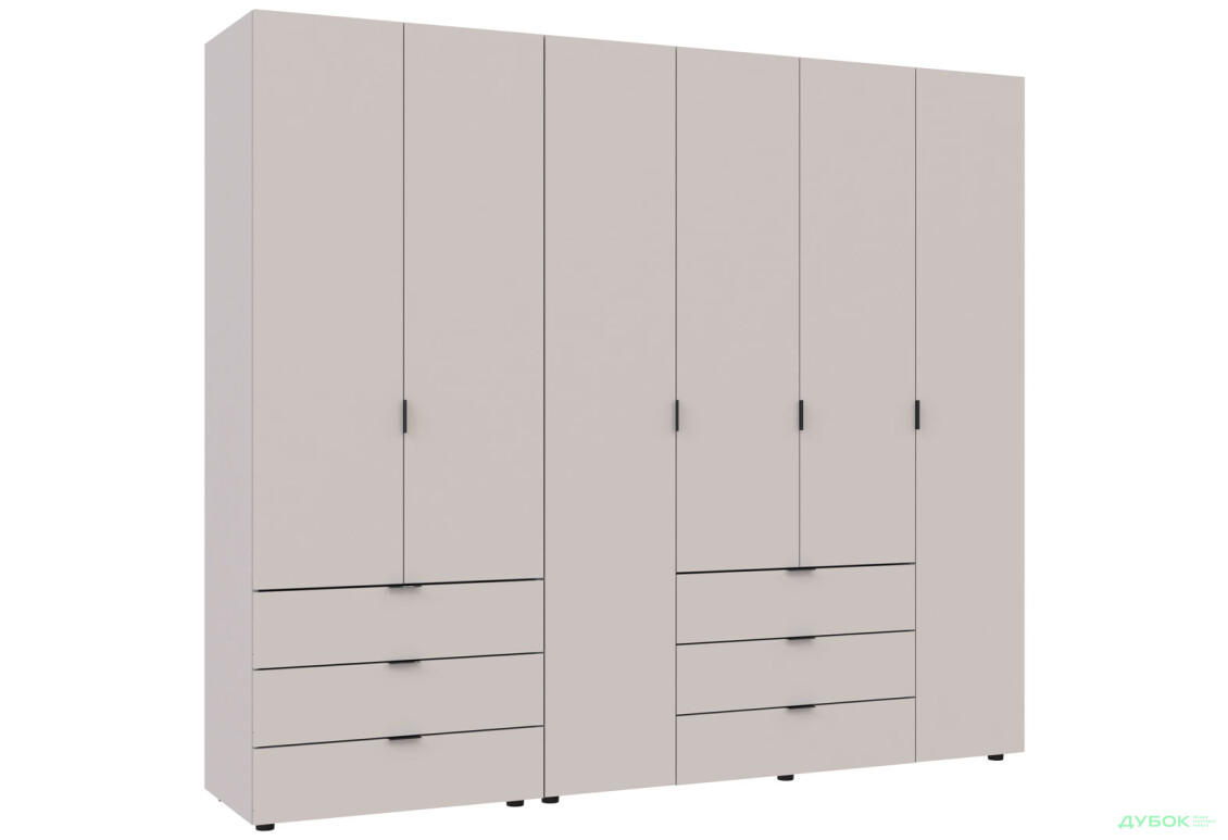 Изображение 4 - Шкаф Doros Гелар 2+4 ДСП 6-дверный с 6 ящиками 233 см Кашемир