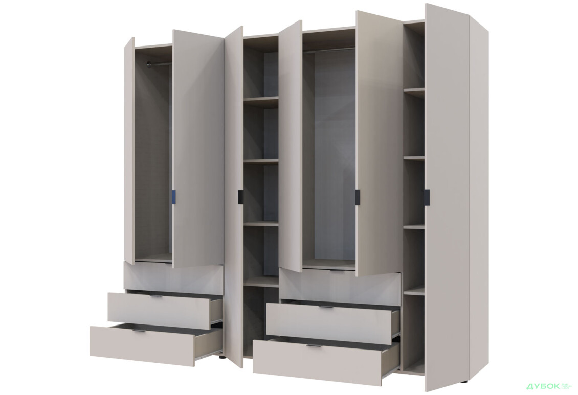 Изображение 5 - Шкаф Doros Гелар 2+4 ДСП 6-дверный с 6 ящиками 233 см Кашемир