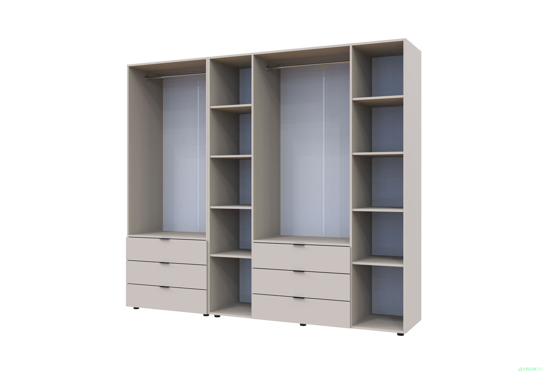 Изображение 6 - Шкаф Doros Гелар 2+4 ДСП 6-дверный с 6 ящиками 233 см Кашемир