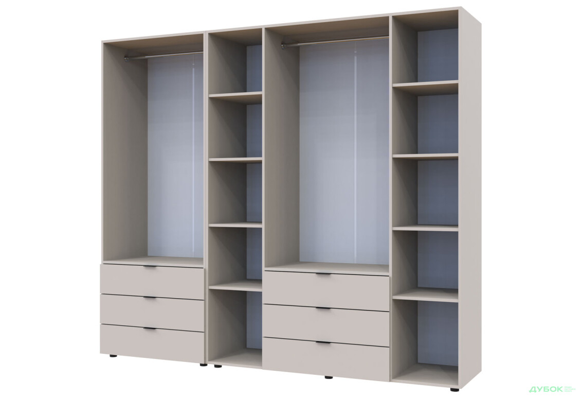 Изображение 6 - Шкаф Doros Гелар 2+4 ДСП 6-дверный с 6 ящиками 233 см Кашемир
