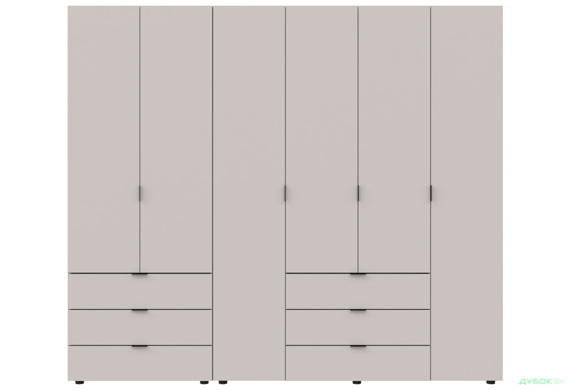 Изображение 2 - Шкаф Doros Гелар 2+4 ДСП 6-дверный с 6 ящиками 233 см Кашемир
