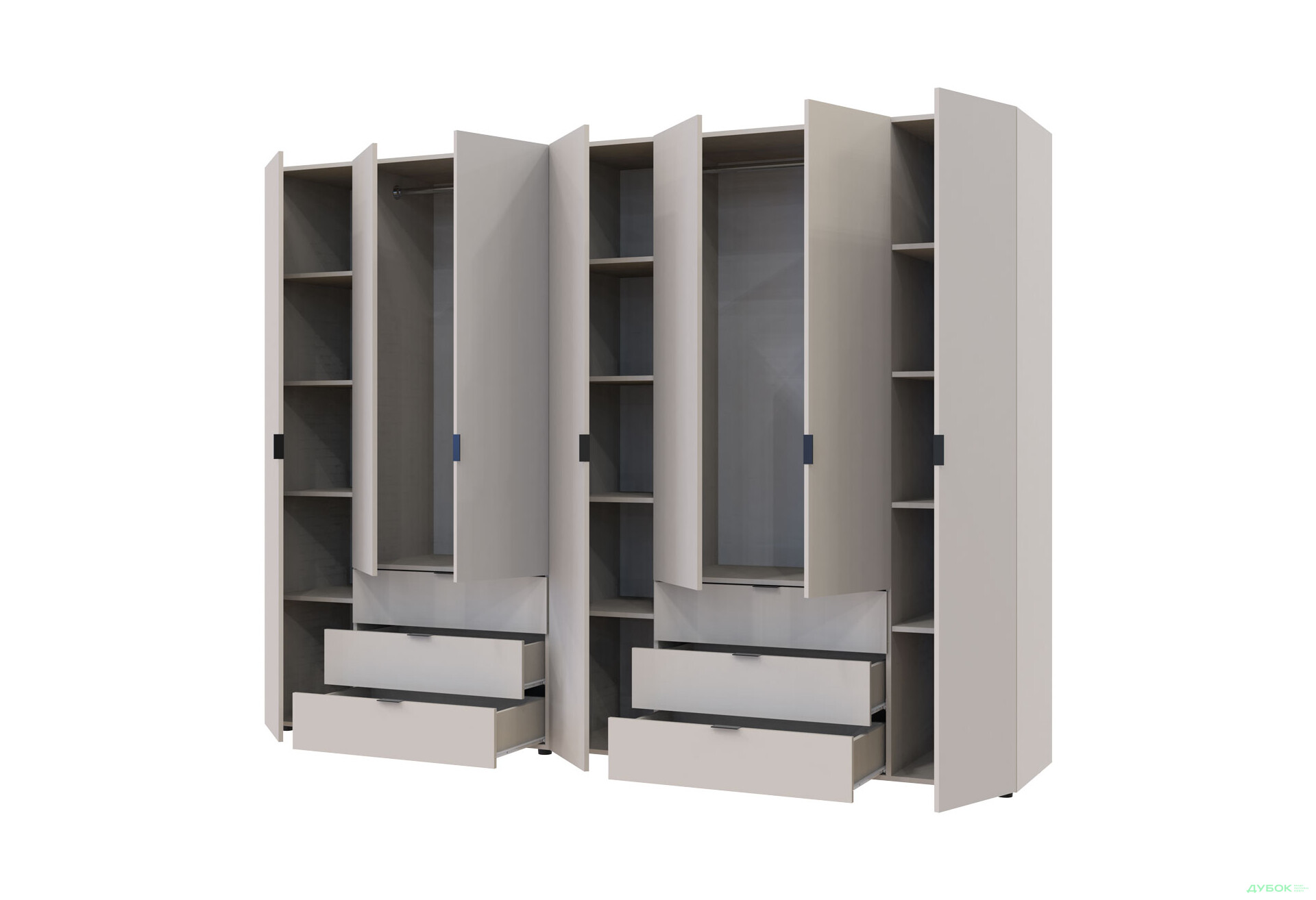 Изображение 5 - Шкаф Doros Гелар 3+4 ДСП 7-дверный с 6 ящиками 271 см Кашемир
