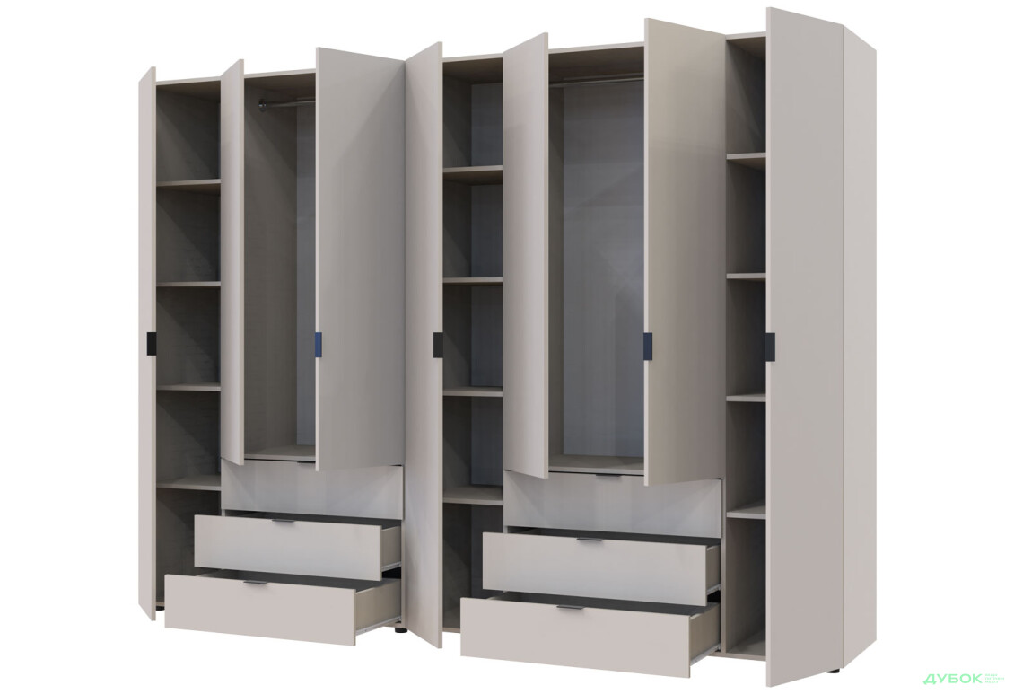 Изображение 5 - Шкаф Doros Гелар 3+4 ДСП 7-дверный с 6 ящиками 271 см Кашемир