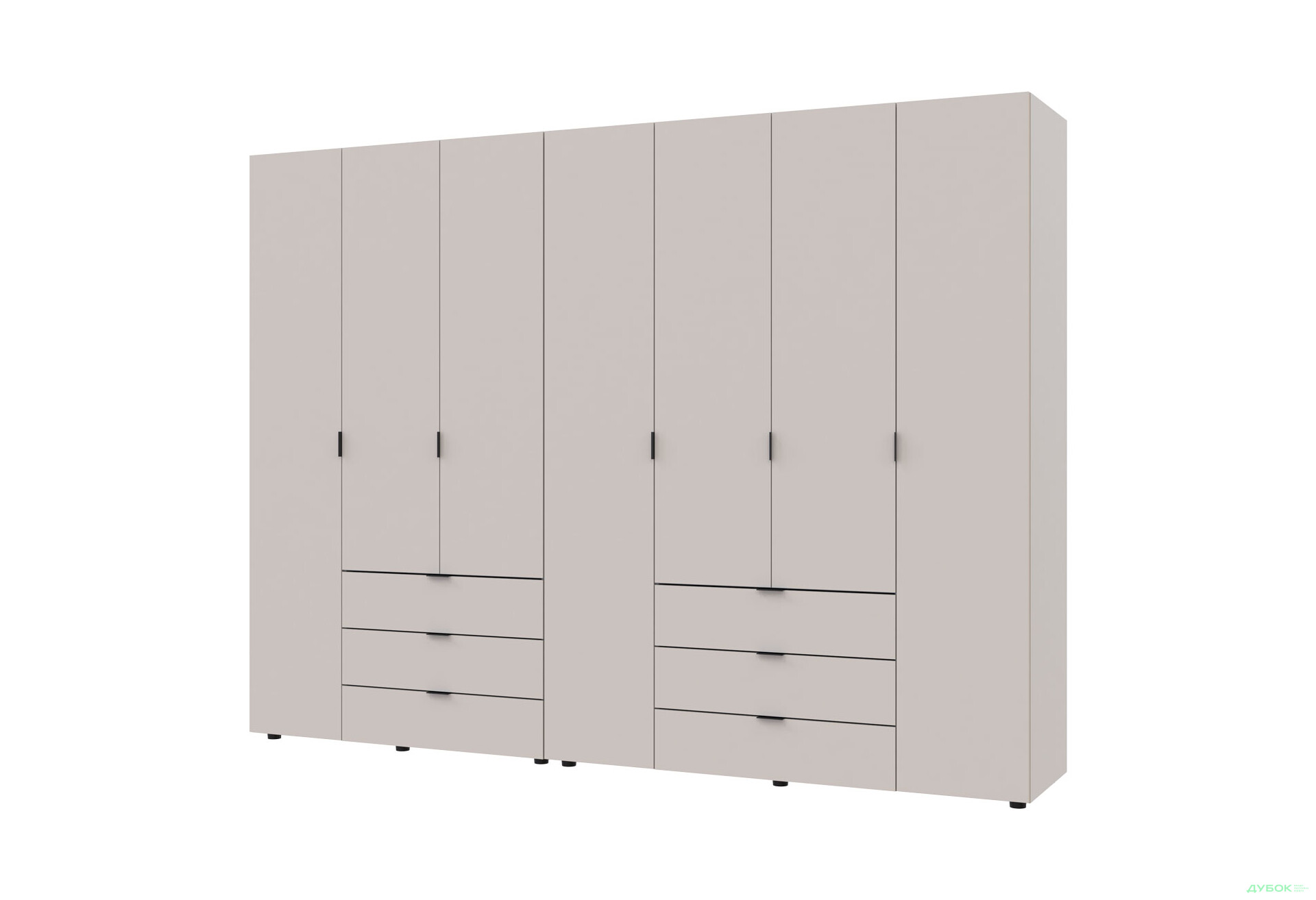 Изображение 1 - Шкаф Doros Гелар 3+4 ДСП 7-дверный с 6 ящиками 271 см Кашемир
