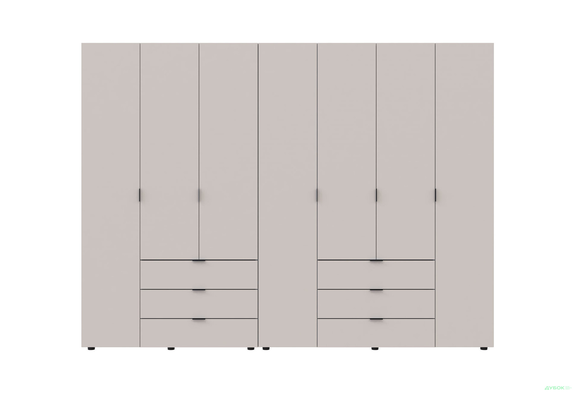 Изображение 2 - Шкаф Doros Гелар 3+4 ДСП 7-дверный с 6 ящиками 271 см Кашемир