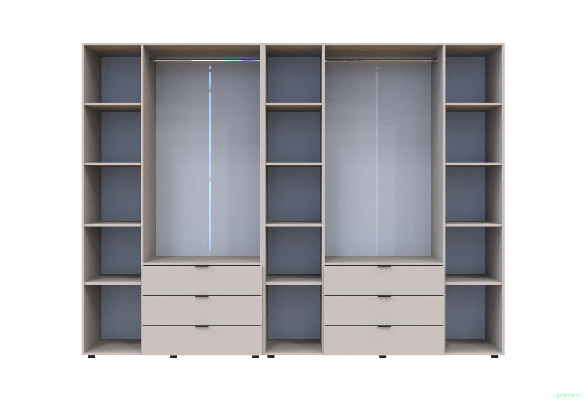 Изображение 7 - Шкаф Doros Гелар 3+4 ДСП 7-дверный с 6 ящиками 271 см Кашемир