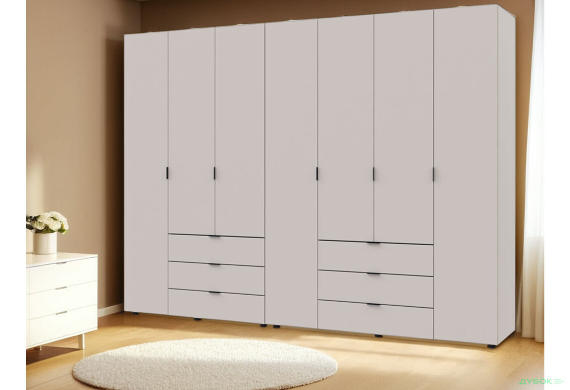 Изображение 3 - Шкаф Doros Гелар 3+4 ДСП 7-дверный с 6 ящиками 271 см Кашемир