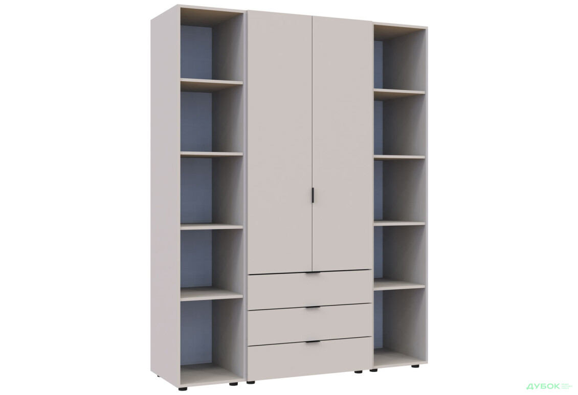Изображение 7 - Шкаф Doros Гелар 2 ДСП 2-дверная с 3 ящиками и 2 этажерками 154 см Кашемир
