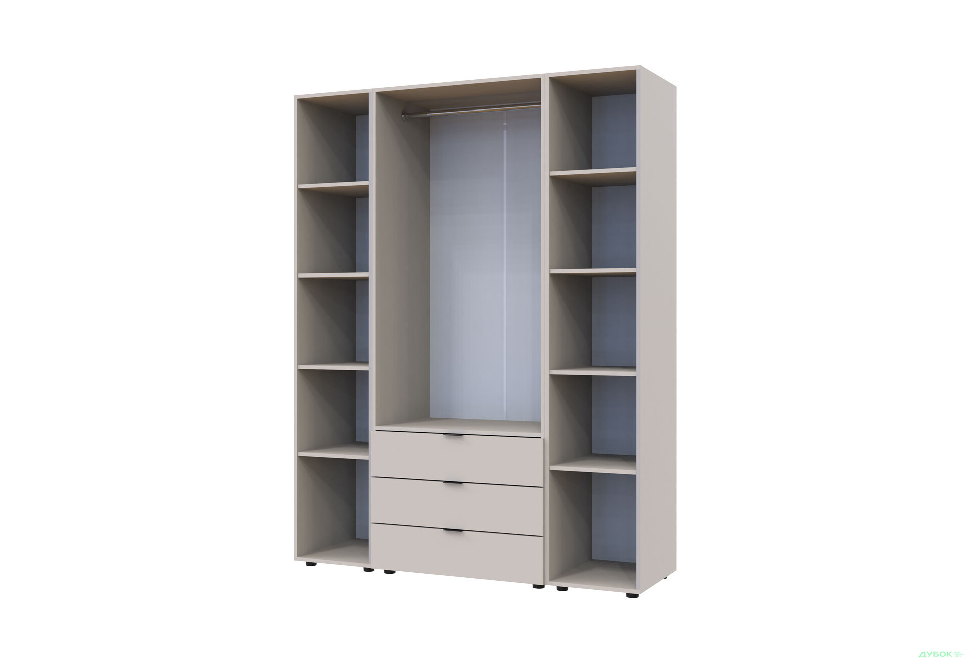 Изображение 11 - Шкаф Doros Гелар 2 ДСП 2-дверная с 3 ящиками и 2 этажерками 154 см Кашемир