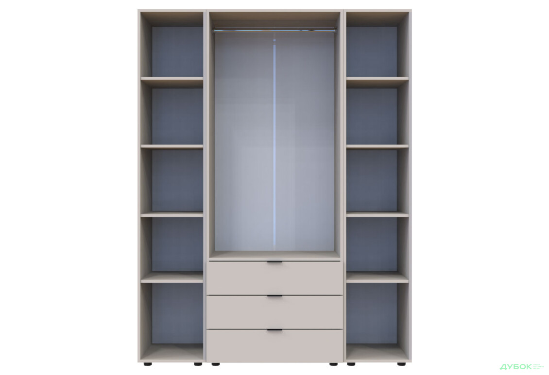 Изображение 13 - Шкаф Doros Гелар 2 ДСП 2-дверная с 3 ящиками и 2 этажерками 154 см Кашемир