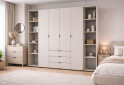 Изображение 2 - Шкаф Doros Гелар 4 ДСП 4-дверная с 3 ящиками и 2 этажерками 231 см Кашемир