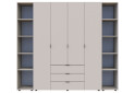 Фото 2 - Шкаф Doros Гелар 4 ДСП 4-дверная с 3 ящиками и 2 этажерками 231 см Кашемир