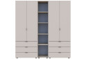 Фото 5 - Шкаф Doros Гелар 2+2 ДСП 4-дверная с 6 ящиками и этажеркой 193 см Кашемир