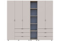 Фото 5 - Шкаф Doros Гелар ДСП 2- и 3-дверный с ящиками и этажеркой 232 см Кашемир