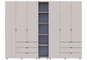 Фото 2 - Шкаф Doros Гелар ДСП два 3-дверных с ящиками и этажеркой 271 см Кашемир