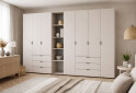 Изображение 2 - Шкаф Doros Гелар ДСП 3+4-дверная с ящиками и этажеркой 309 см Кашемир