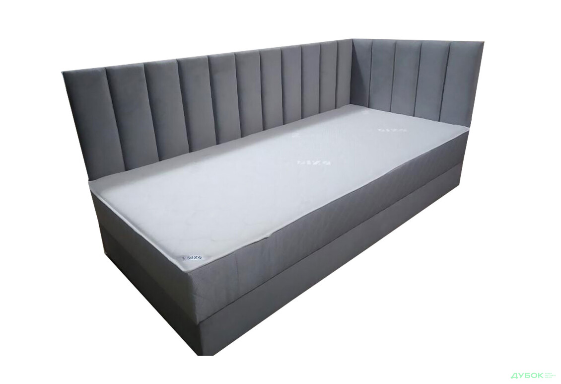 Ліжко-подіум Vika Перлина 90х200 см підйомне з матрацом, збірка права, темно-сіре (Malcolm 53) - Зображення 4 Зображення 4 - Ліжко-подіум Vika Перлина 90х200 см підйомне з матрацом, збірка права, темно-сіре (Malcolm 53)