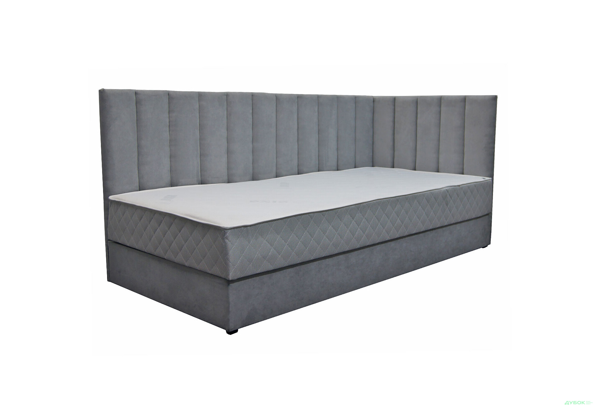 Ліжко-подіум Vika Перлина 90х200 см підйомне з матрацом, збірка права, темно-сіре (Malcolm 53) - Зображення 5 Зображення 5 - Ліжко-подіум Vika Перлина 90х200 см підйомне з матрацом, збірка права, темно-сіре (Malcolm 53)