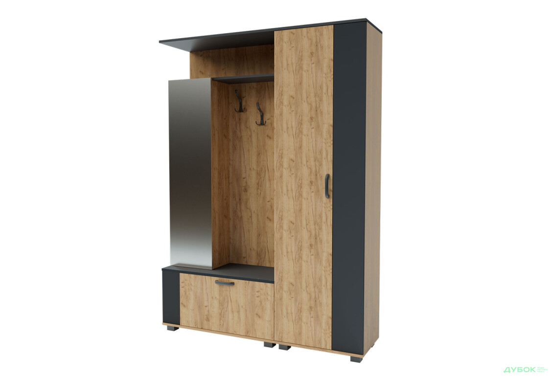 Прихожая Garant Мира 150 см дуб крафт золотой / серый графит