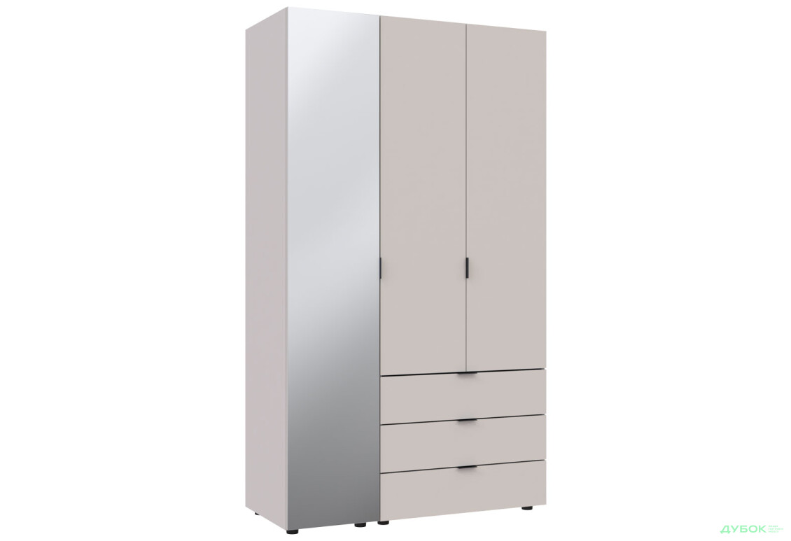 Изображение 5 - Шкаф Doros Гелар 3-дверная с зеркалом і 3 ящиками 117 см Кашемир