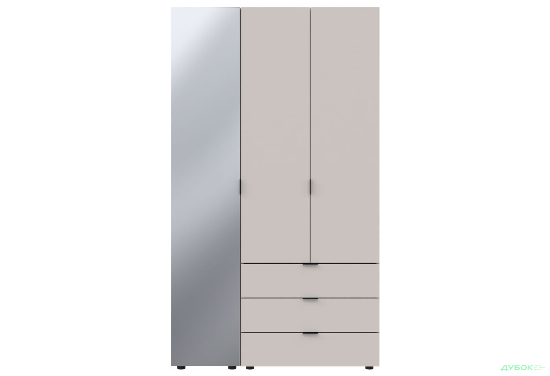 Изображение 3 - Шкаф Doros Гелар 3-дверная с зеркалом і 3 ящиками 117 см Кашемир