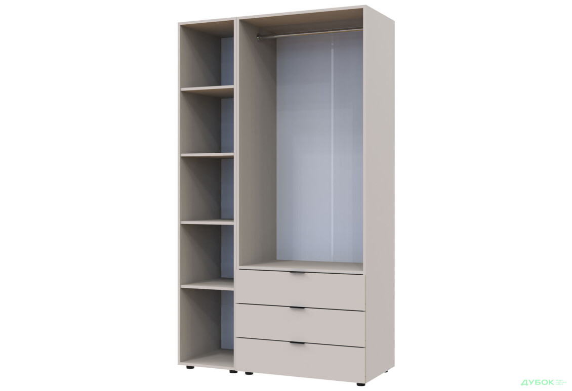 Изображение 7 - Шкаф Doros Гелар 3-дверная с зеркалом і 3 ящиками 117 см Кашемир