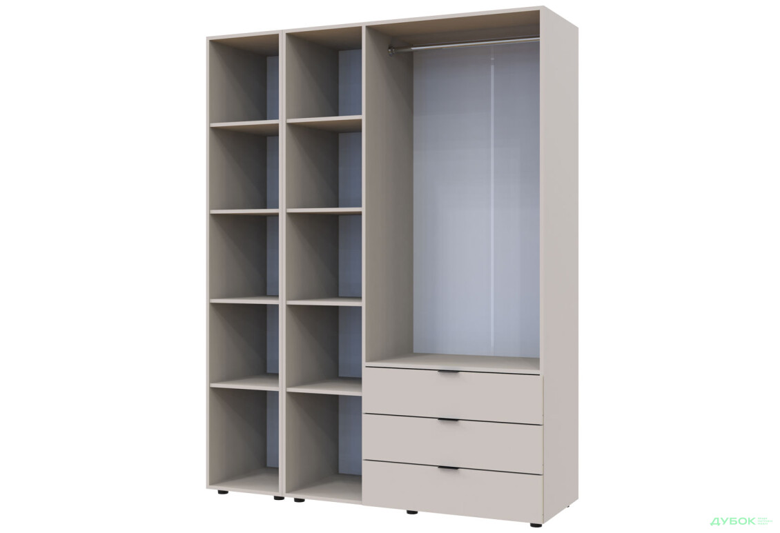 Изображение 6 - Шкаф Doros Гелар 4-дверная с зеркалом і 3 ящиками 155 см Кашемир