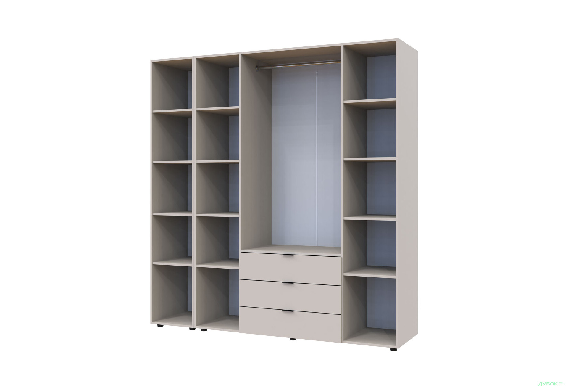 Изображение 7 - Шкаф Doros Гелар 5-дверная с зеркалом і 3 ящиками 194 см Кашемир