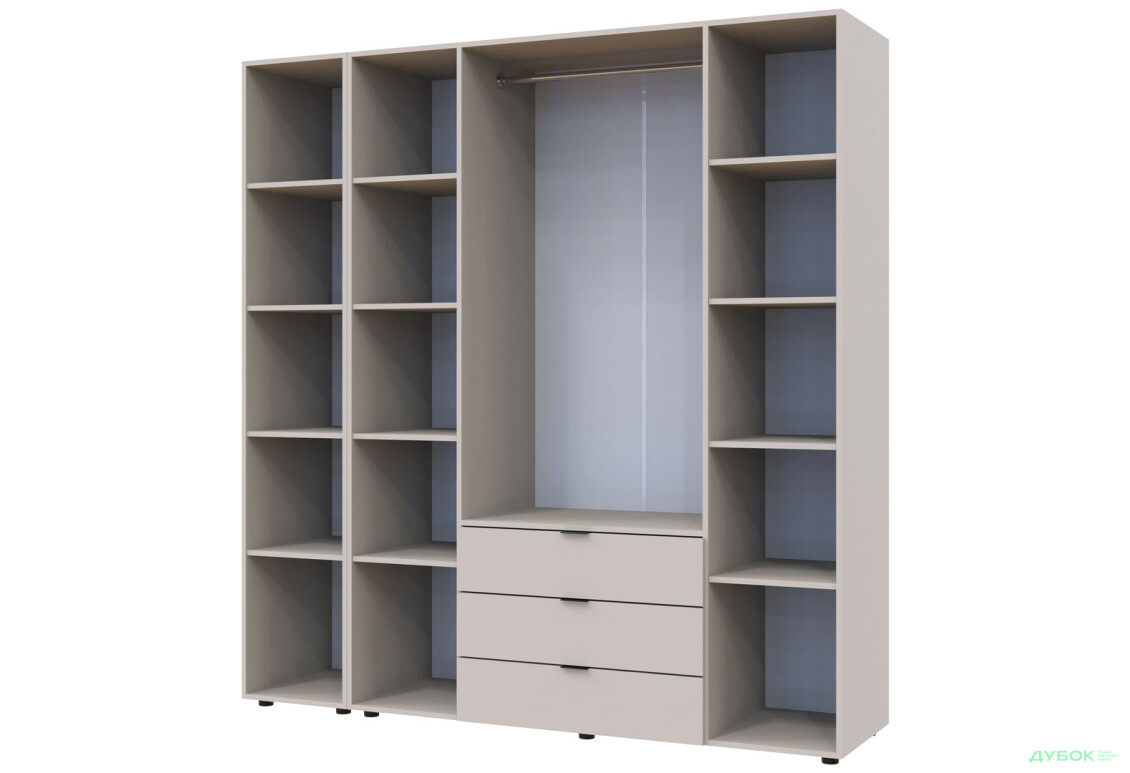 Изображение 7 - Шкаф Doros Гелар 5-дверная с зеркалом і 3 ящиками 194 см Кашемир