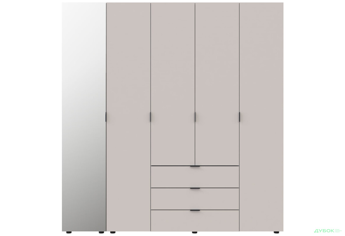 Изображение 3 - Шкаф Doros Гелар 5-дверная с зеркалом і 3 ящиками 194 см Кашемир