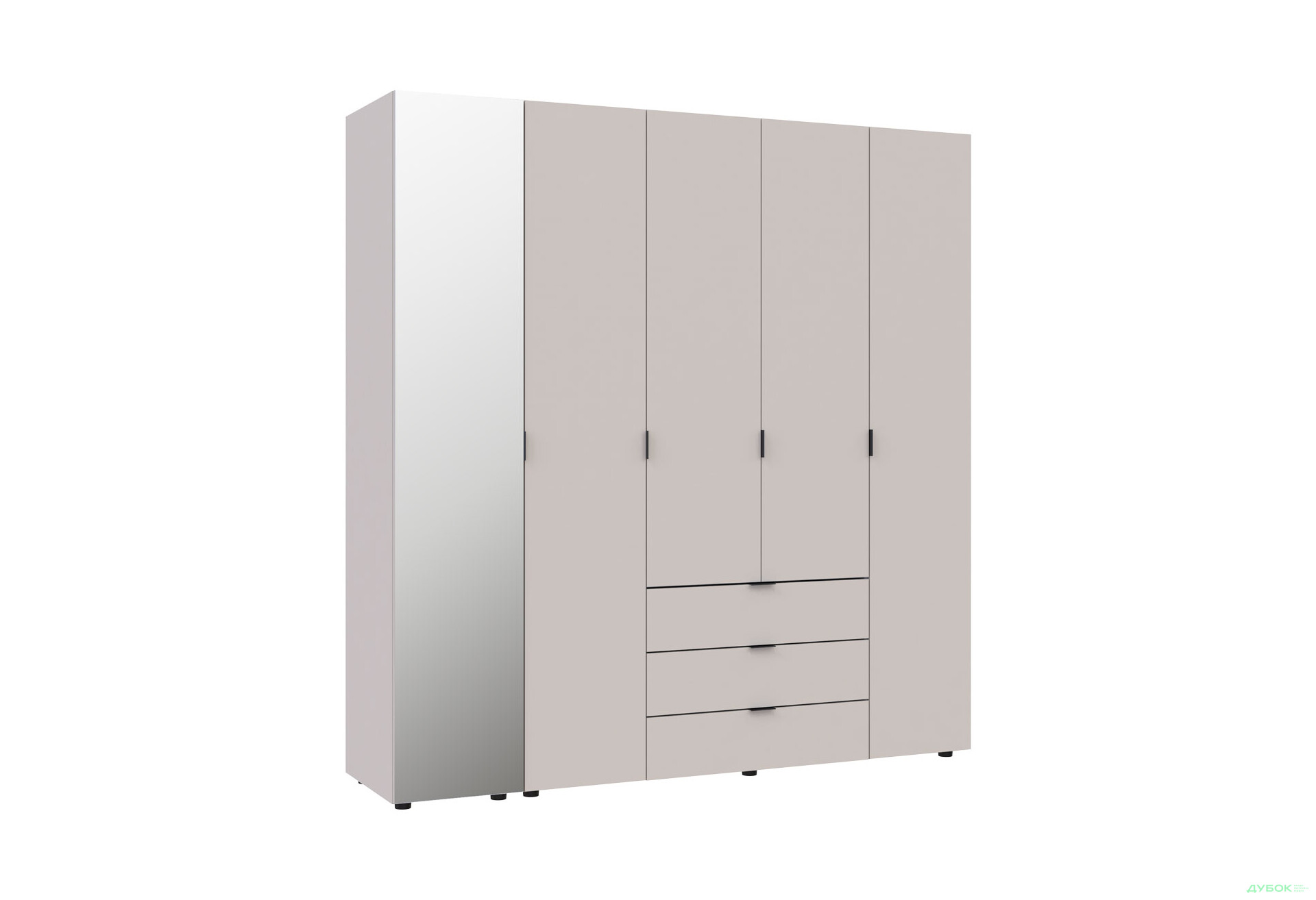 Изображение 4 - Шкаф Doros Гелар 5-дверная с зеркалом і 3 ящиками 194 см Кашемир