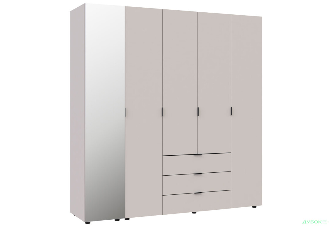 Изображение 4 - Шкаф Doros Гелар 5-дверная с зеркалом і 3 ящиками 194 см Кашемир