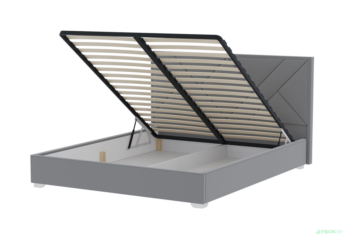 Ліжко-подіум Eurosof Олівія 180х200 см з нішею та металопідйомником Артекс Allure Grey - Зображення 5 Зображення 5 - Ліжко-подіум Eurosof Олівія 180х200 см з нішею та металопідйомником Артекс Allure Grey
