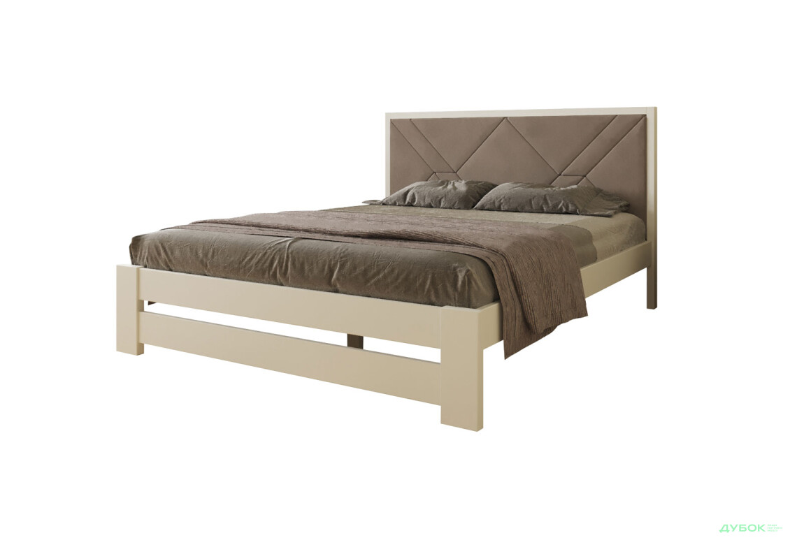 Кровать Arbor Drev Симфония Премиум с матрасом София Нью 160 см к. Лагуна 08, белая, сосна