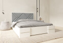 Изображение 4 - Кровать-подиум Arbor Drev Елит с матрасом София Нью 160 см тк. Лагуна 42, белая, сосна