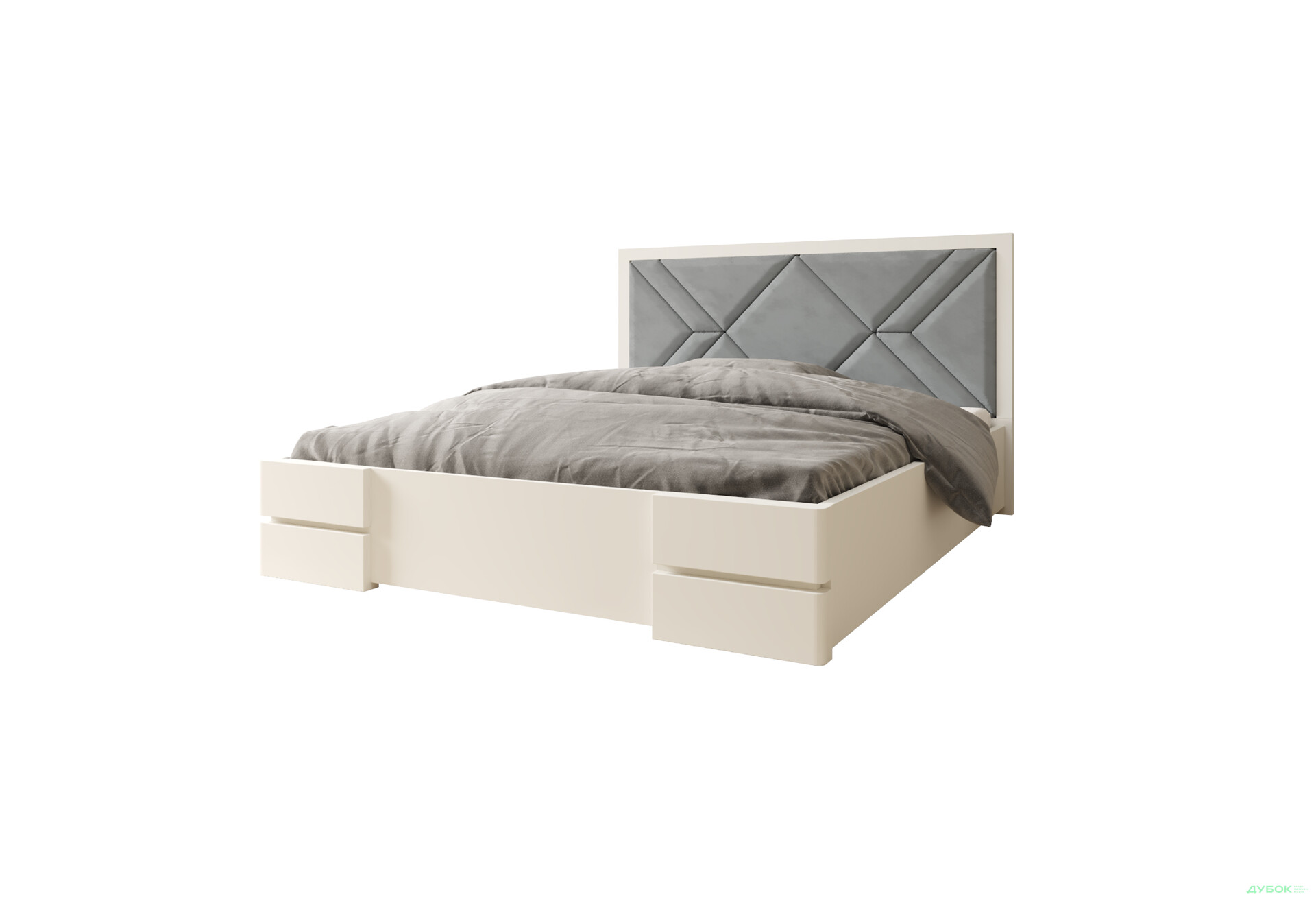 Изображение 1 - Кровать-подиум Arbor Drev Елит с матрасом София Нью 160 см тк. Лагуна 42, белая, сосна