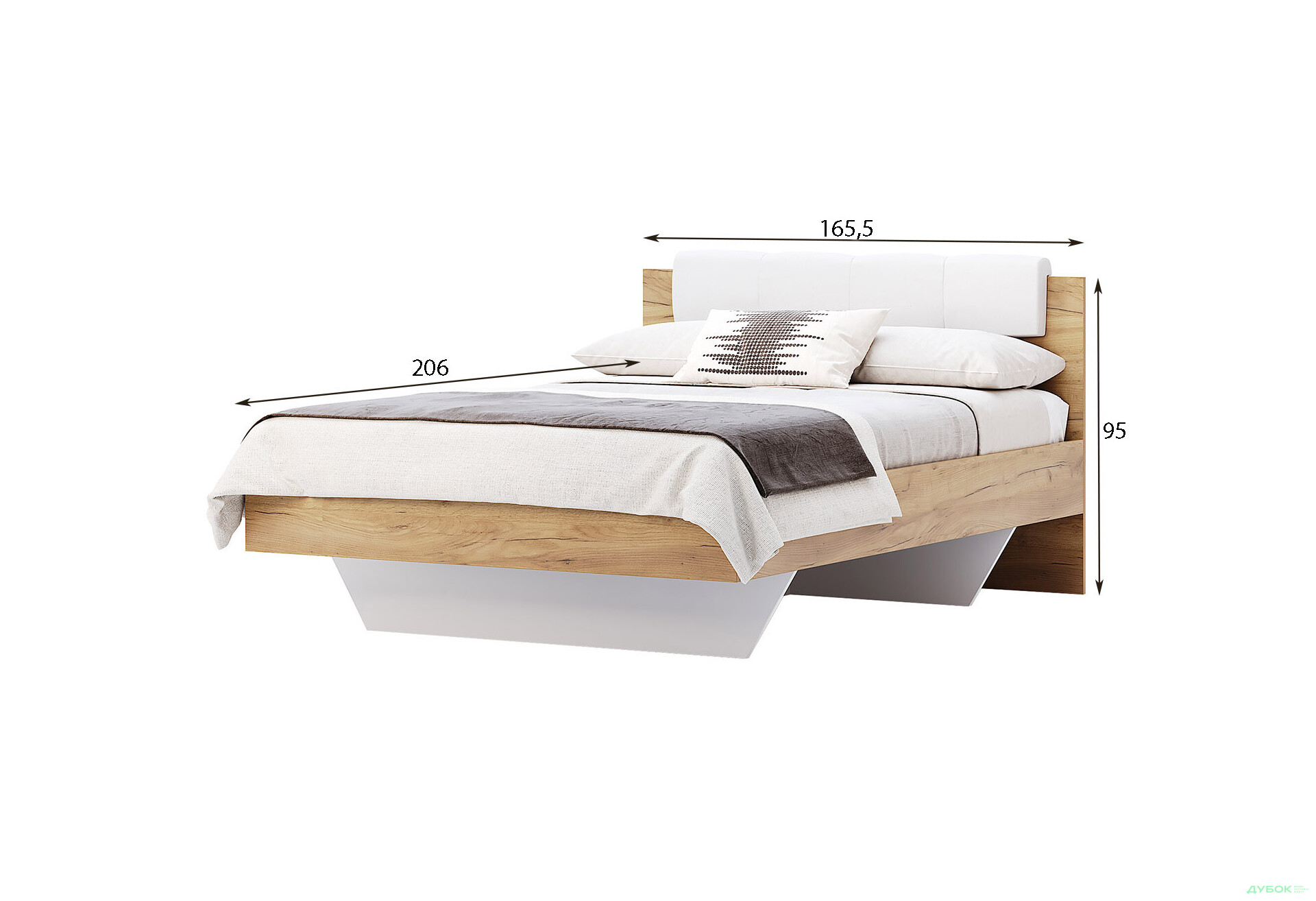 Изображение 7 - Кровать MiroMark Асти с вкладом и матрасом София Нью 160х200 см, дуб крафт/белый