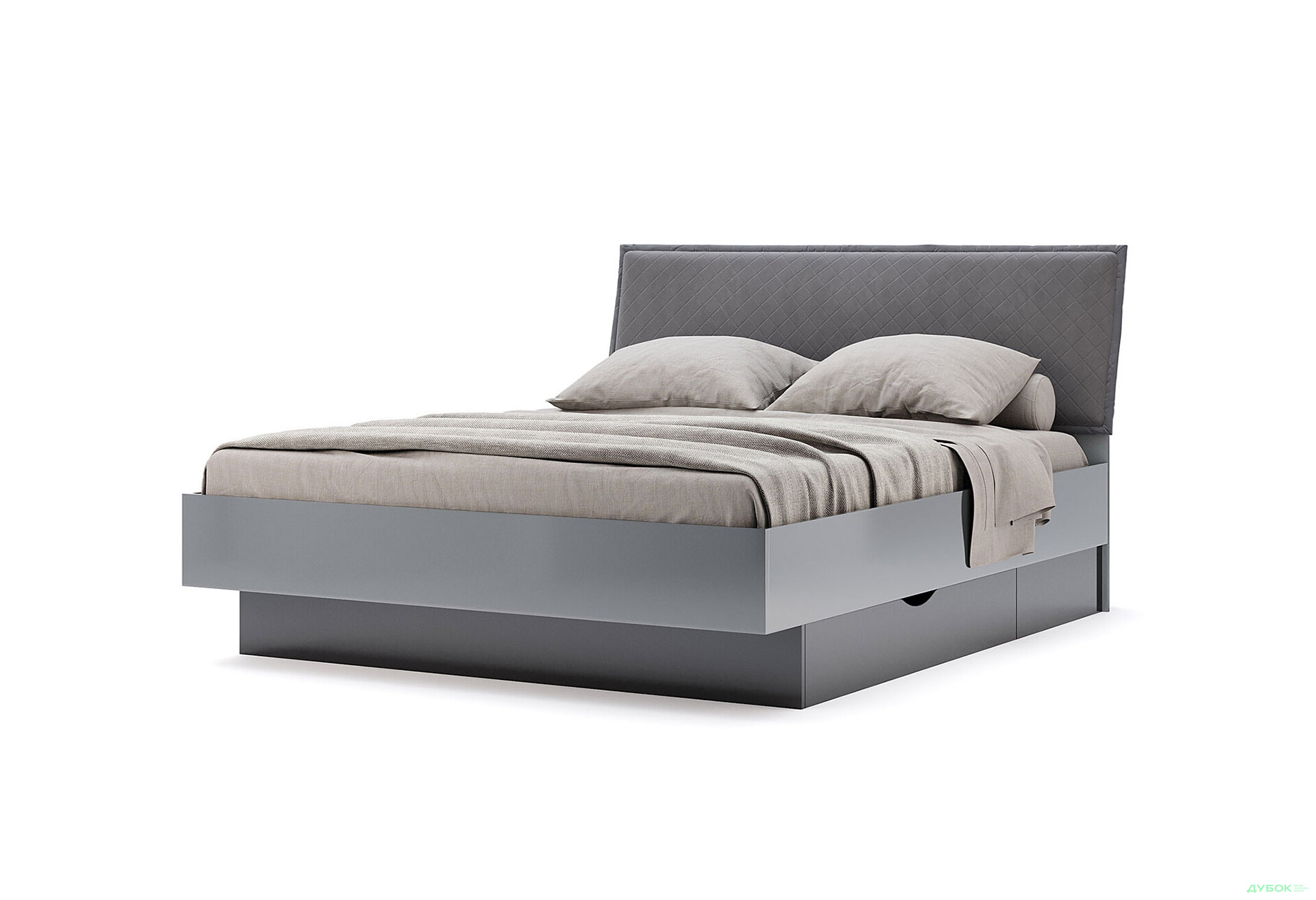 Ліжко-подіум MiroMark Тео із вкладом та матрацом Софія Нью 160х200 см з шухлядами, мат антрацит / мат графіт - Зображення 1 Зображення 1 - Ліжко-подіум MiroMark Тео із вкладом та матрацом Софія Нью 160х200 см з шухлядами, мат антрацит / мат графіт