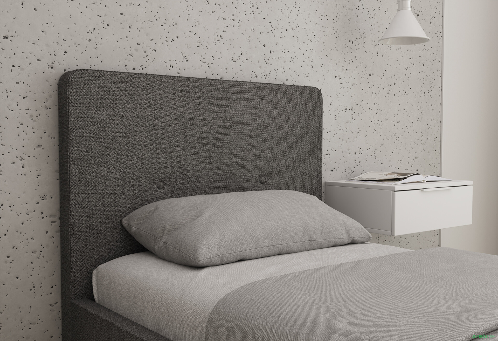 Ліжко Vika Валенсія з матрацом Софія Нью 90х200 см темно-сірий - Зображення 4 Зображення 4 - Ліжко Vika Валенсія з матрацом Софія Нью 90х200 см темно-сірий