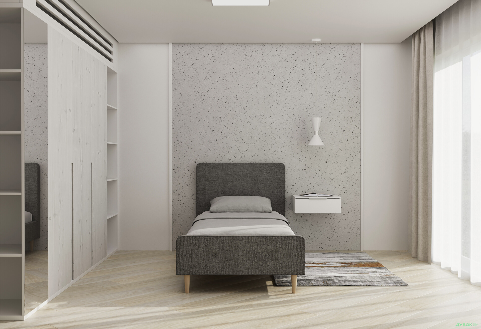 Ліжко Vika Валенсія з матрацом Софія Нью 90х200 см темно-сірий - Зображення 3 Зображення 3 - Ліжко Vika Валенсія з матрацом Софія Нью 90х200 см темно-сірий