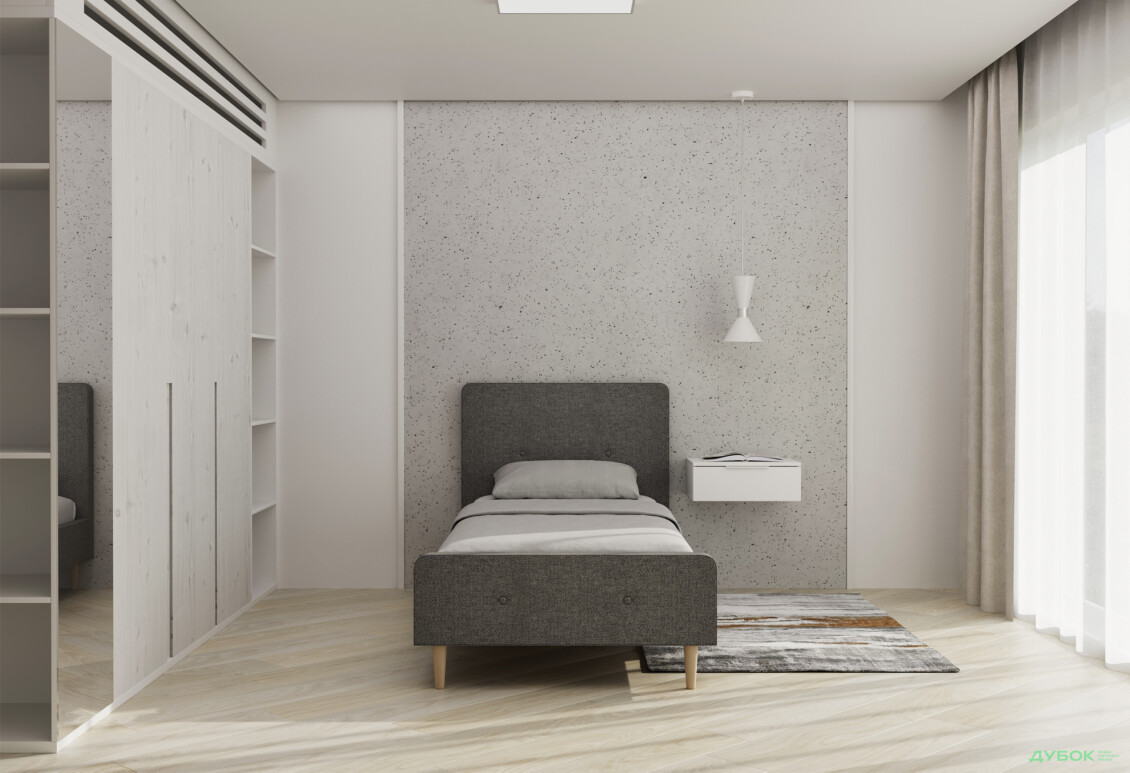 Ліжко Vika Валенсія з матрацом Софія Нью 90х200 см темно-сірий - Зображення 3 Зображення 3 - Ліжко Vika Валенсія з матрацом Софія Нью 90х200 см темно-сірий