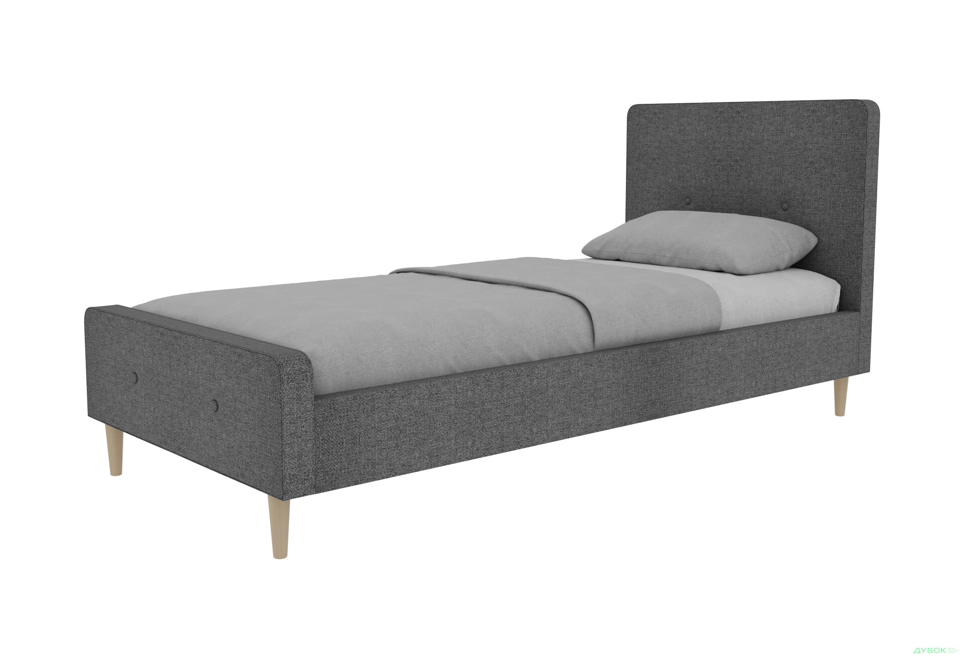Ліжко Vika Валенсія з матрацом Софія Нью 90х200 см темно-сірий - Зображення 1 Зображення 1 - Ліжко Vika Валенсія з матрацом Софія Нью 90х200 см темно-сірий