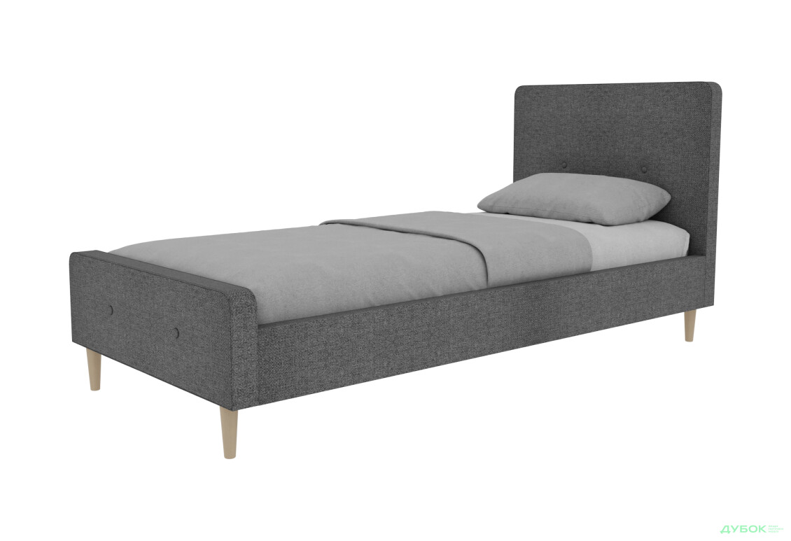 Ліжко Vika Валенсія з матрацом Софія Нью 90х200 см темно-сірий - Зображення 1 Зображення 1 - Ліжко Vika Валенсія з матрацом Софія Нью 90х200 см темно-сірий