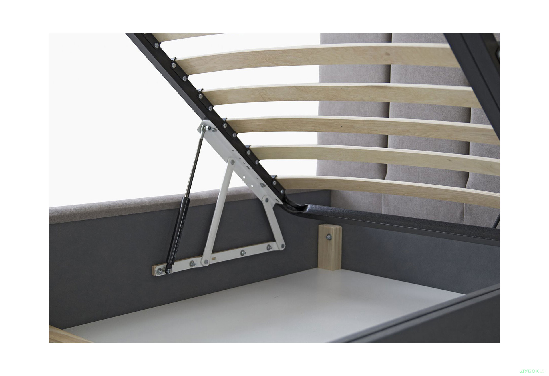 Зображення 4 - Ліжко-подіум Eurosof Біатріс 180х200 см з нішею та металопідйомником, сірий