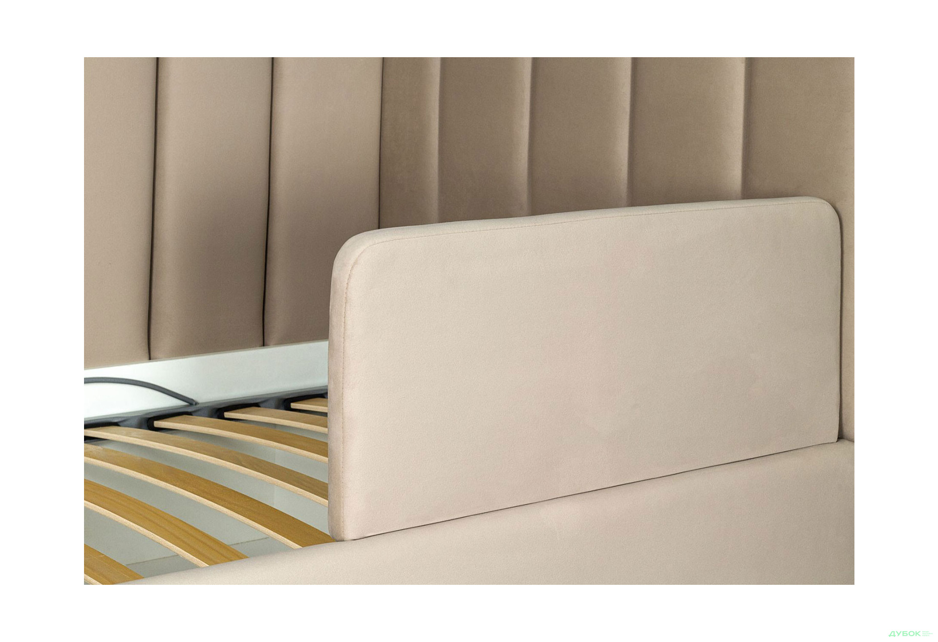 Ліжко-подіум Eurosof Софі 90х200 см з нішею та металопідйомником + бортик, бежевий - Зображення 5 Зображення 5 - Ліжко-подіум Eurosof Софі 90х200 см з нішею та металопідйомником + бортик, бежевий