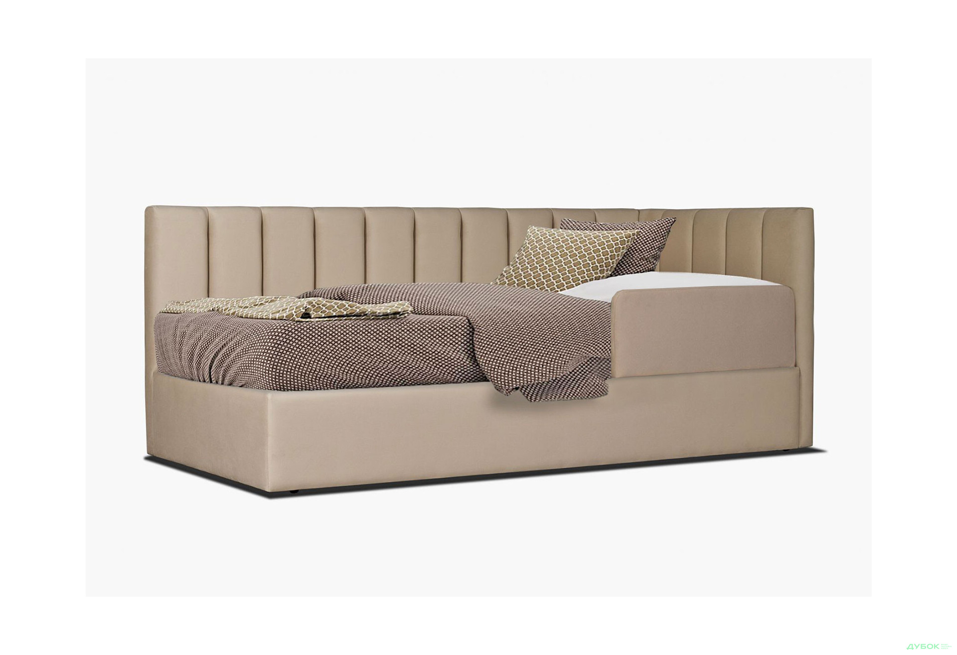 Ліжко-подіум Eurosof Софі 90х200 см з нішею та металопідйомником + бортик, бежевий - Зображення 4 Зображення 4 - Ліжко-подіум Eurosof Софі 90х200 см з нішею та металопідйомником + бортик, бежевий