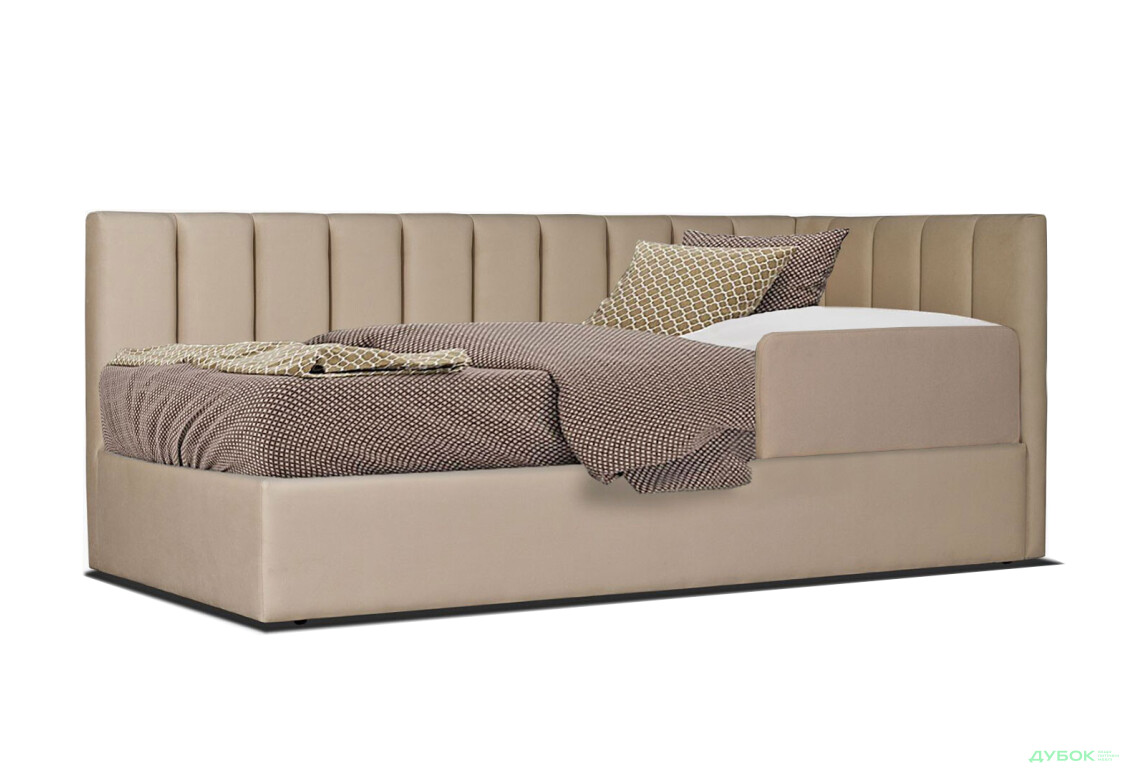 Ліжко-подіум Eurosof Софі 90х200 см з нішею та металопідйомником + бортик, бежевий - Зображення 1 Зображення 1 - Ліжко-подіум Eurosof Софі 90х200 см з нішею та металопідйомником + бортик, бежевий