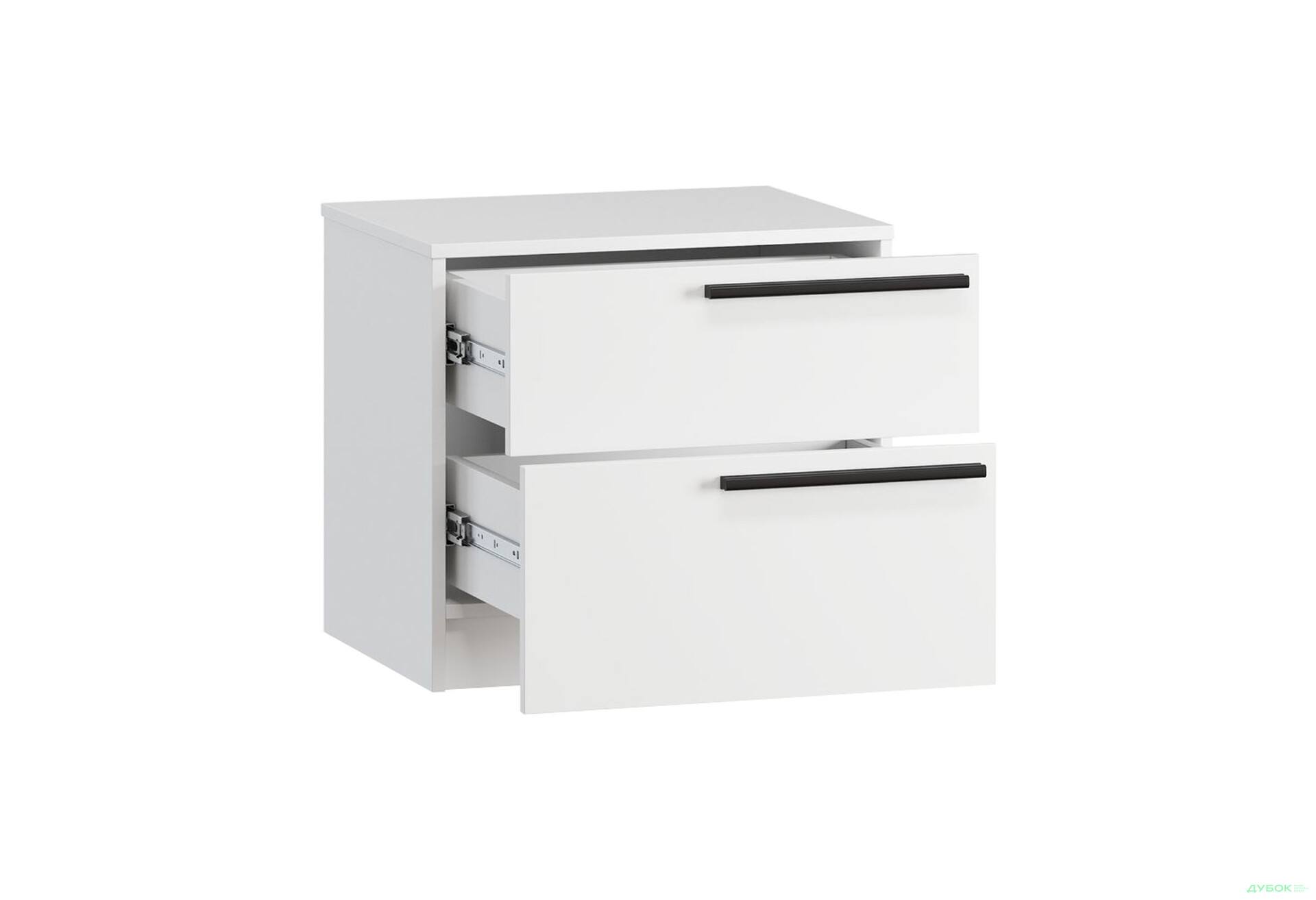 Приліжкова тумба Kredens furniture Venus (0003) з 2 шухлядами 55 см, білий - Зображення 4 Зображення 4 - Приліжкова тумба Kredens furniture Venus (0003) з 2 шухлядами 55 см, білий