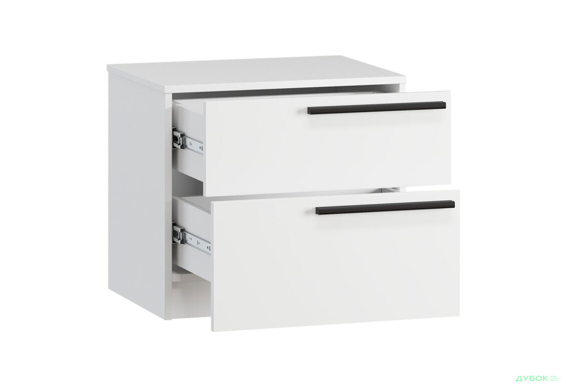 Зображення 4 - Приліжкова тумба Kredens furniture Venus (0003) з 2 шухлядами 55 см, білий